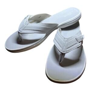Clarks Cloudsteppers Brinkley Jazz Women’s Flip Flop Sandal Size 10M White NEW